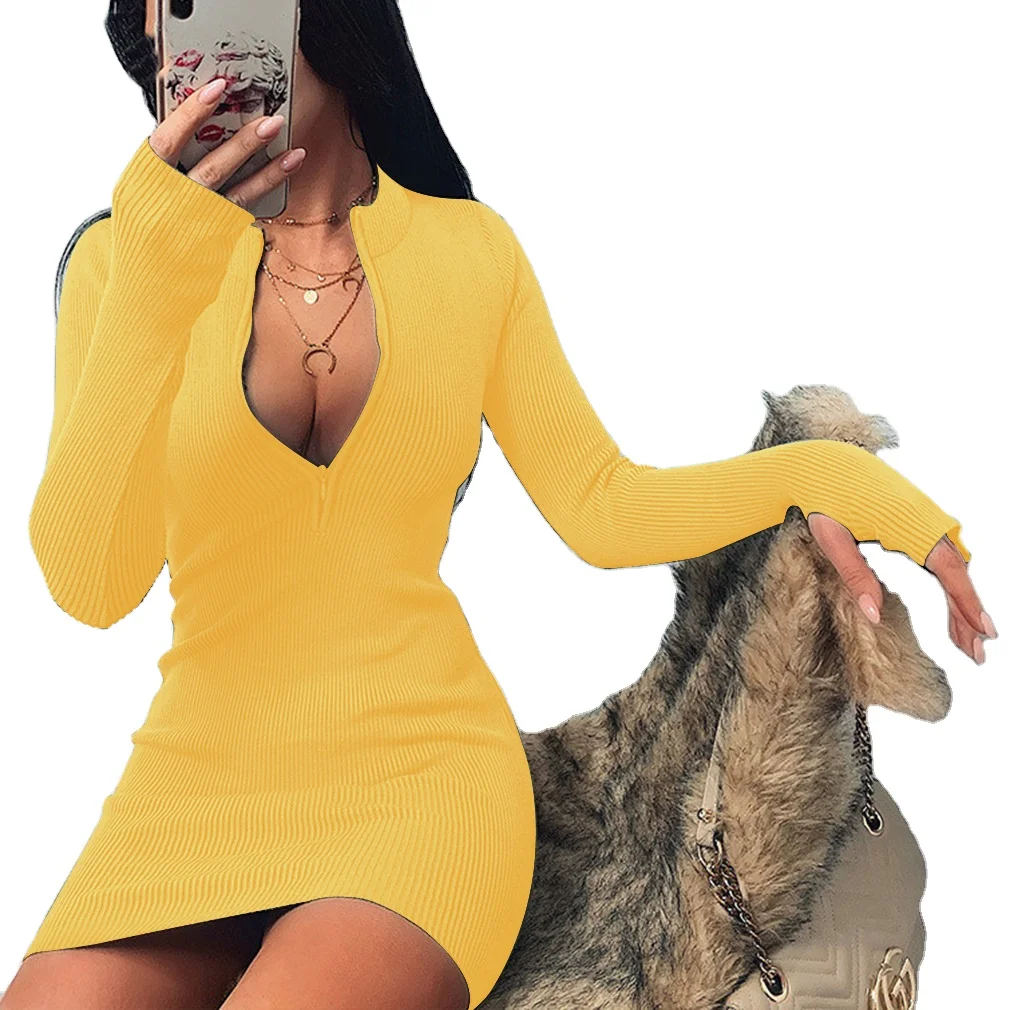 Women clothing 2021 autumn women's dress cross-border trend long sleeve dresses neckline zipper sexy slim waist skirt, Picture shown
Women clothing 2021 autumn women's dress cross-border trend long sleeve dresses neckline zipper sexy slim waist skirt, Picture shown