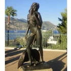 life size outdoor modern decoration metal bronze nude mermaid sculpture
