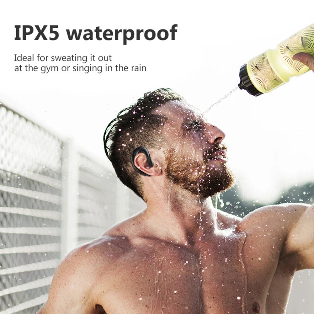 F88 Sports Ear Hook Handfree Bone Conduction Unilateral Headset Noise Cancelling Wireless Bluetooth V5.0 Earphone for IP Samsung - ANKUX.COM