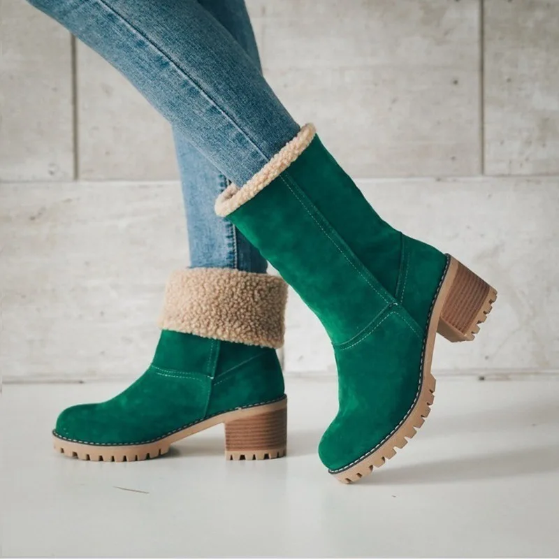 Winter new in two way wear women shoes chunky heeled pull on plush suede female footwear folded cuff lady short boots
Winter new in two way wear women shoes chunky heeled pull on plush suede female footwear folded cuff lady short boots