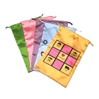 Custom Silk Printed Drawstring Satin Jewelry Pouch Bags With Logo