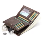 Wallet With Coin Wallet Men DIDE RFID Blocking Genuine Leather Card Holder Wallet With Zipper Coin Pocket
