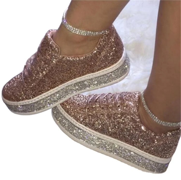 2020 hot style European and American rhinestone sequin round toe lace casual women's shoes, Black, pink, silver
2020 hot style European and American rhinestone sequin round toe lace casual women's shoes, Black, pink, silver