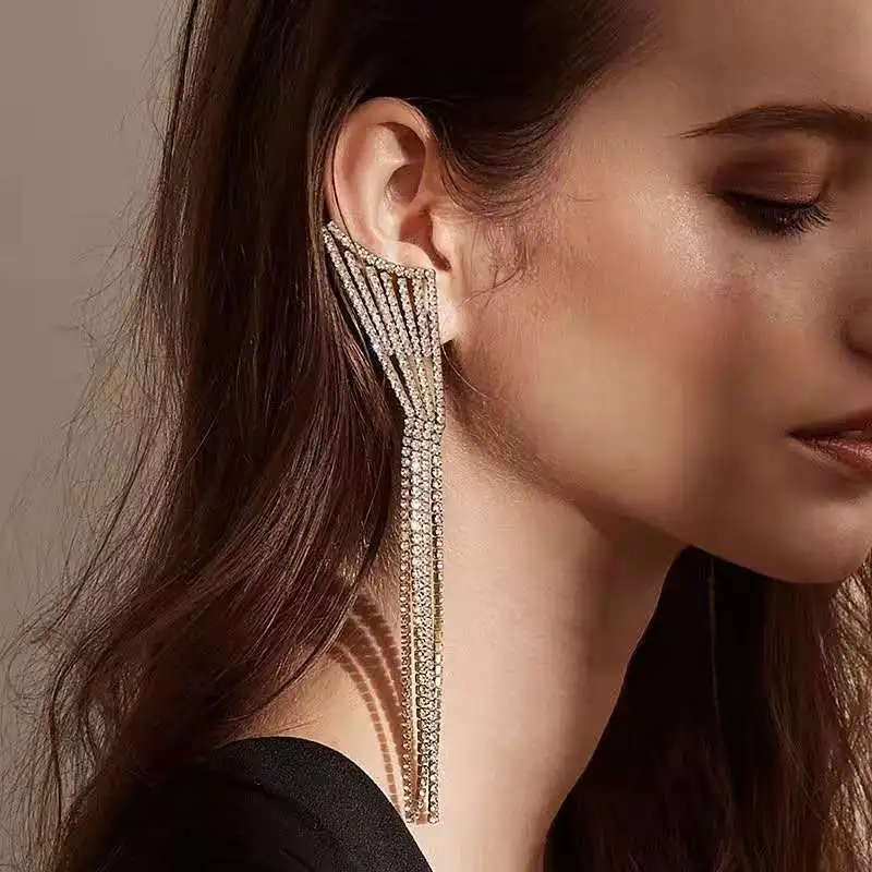 European and American fashion personality wild popular long tassel earrings female exquisite earrings, Picture
European and American fashion personality wild popular long tassel earrings female exquisite earrings, Picture
