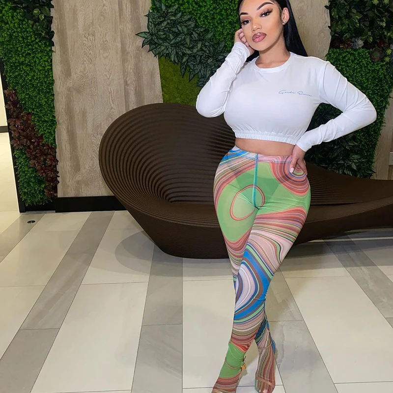 Skinny Mesh Fabric High Waist Leggings Fitness Seamless Trendy sexy painted Pants Women Trousers
Skinny Mesh Fabric High Waist Leggings Fitness Seamless Trendy sexy painted Pants Women Trousers