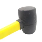 Rubber Hammer Rubber Hammer Sturdy Rubber Hammer Black Yellow Head Weight 200 Gram Rubber Mallet With Fiber Glass Handle