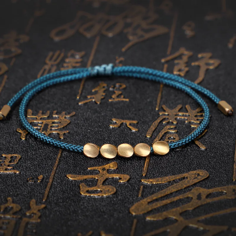 Tibetan Style Rope Hand-Woven Irregular Copper Beads Lucky Buddha Drawstring Bracelets, As picture
Tibetan Style Rope Hand-Woven Irregular Copper Beads Lucky Buddha Drawstring Bracelets, As picture