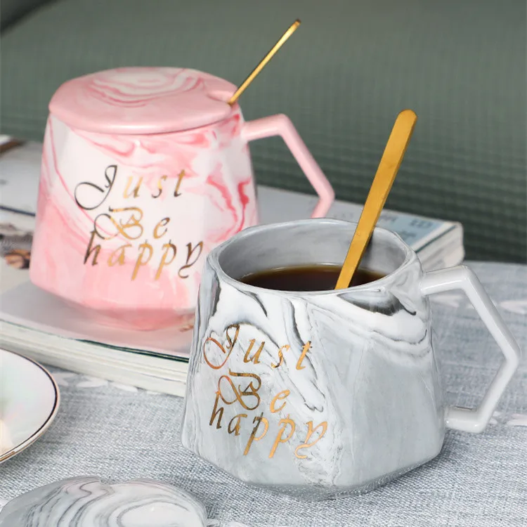 Factory directly sell Marble pattern diamond shape mug cups with lid and spoon ceramic coffee cups
Factory directly sell Marble pattern diamond shape mug cups with lid and spoon ceramic coffee cups