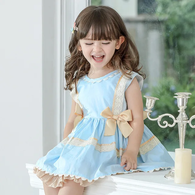 

Baby Girl Summer Princess Lolita Dress Vintage Spanish Dress for Girls Wedding Birthday Party Dress, As pictures shows