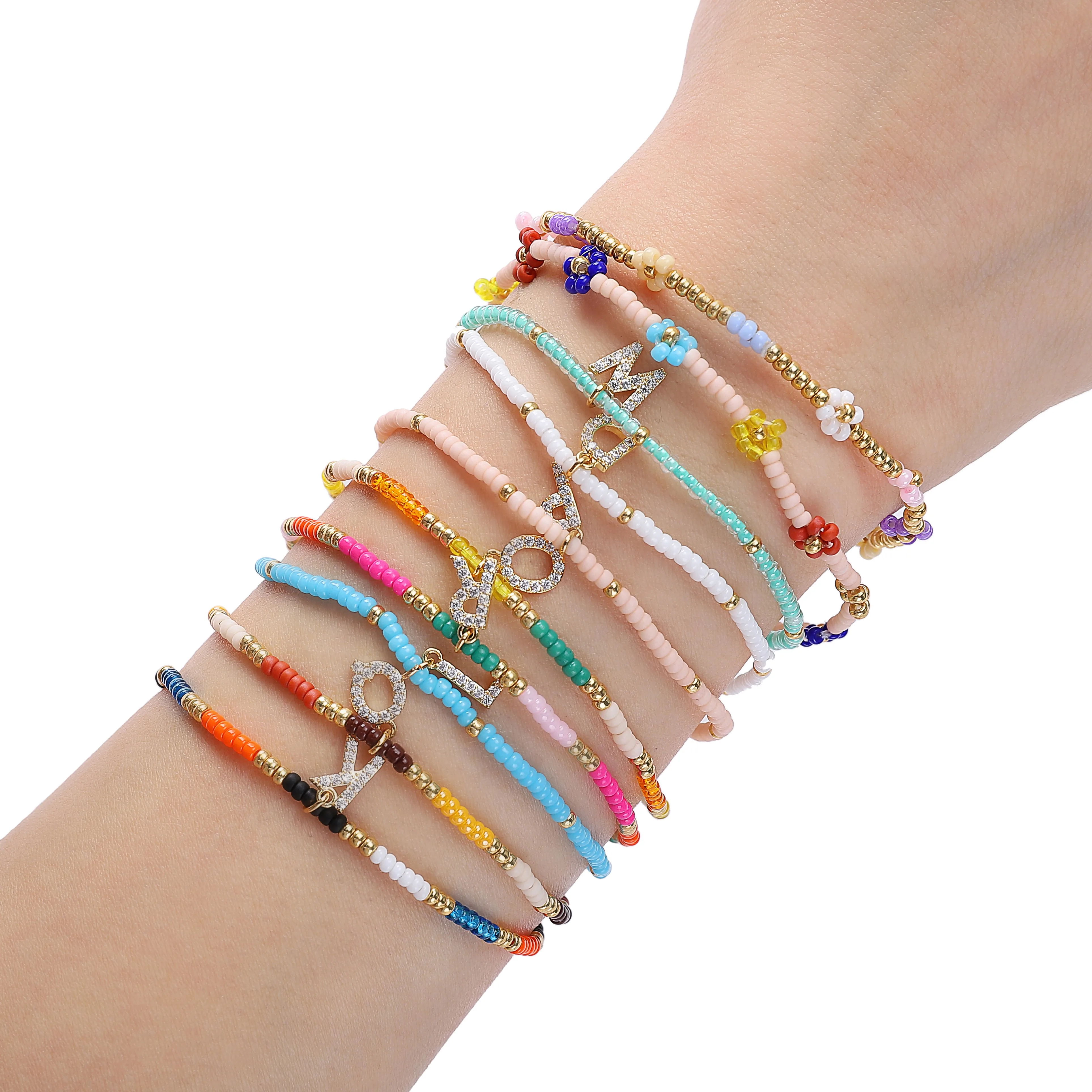 33 Types Handmade Colorful Bohemian Charms Crystal Flower Zircon 26 Alphabet Letter Small Beads Bracelet For Women
33 Types Handmade Colorful Bohemian Charms Crystal Flower Zircon 26 Alphabet Letter Small Beads Bracelet For Women