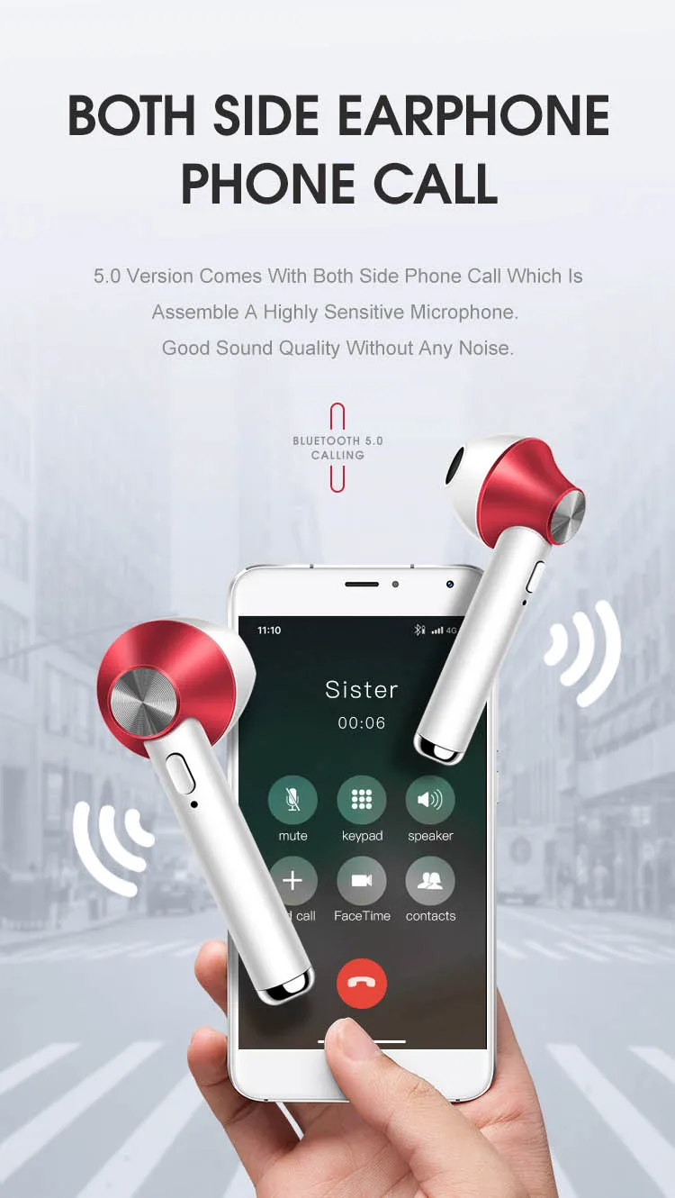 D012 TWS Wireless Sports Bluetooth 5.0 Stereo Earphone Running Sport Bass Headset Bilateral Call Automatic Pairing Headphone - ANKUX.COM