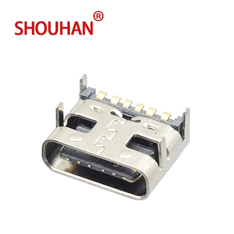

DIP type c USB 3.0 female usb socket connector charge and data transmission with 6 pin