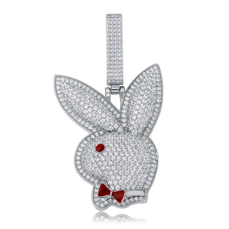 Hip Hop Zircon Iced Out Bunny Pendent Necklace 14k Gold Plated Pendant Tennis Chain Men Women, Gold/ silver/pink
Hip Hop Zircon Iced Out Bunny Pendent Necklace 14k Gold Plated Pendant Tennis Chain Men Women, Gold/ silver/pink