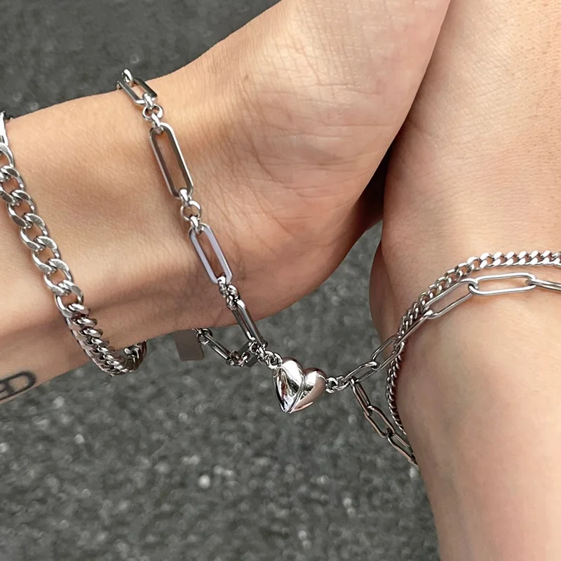 2Pcs Stainless Steel Double Layer Chain Magnetic Bracelets Couples Adjustable Bracelet Friendship Gift Magnetic Bracelet Heart
2Pcs Stainless Steel Double Layer Chain Magnetic Bracelets Couples Adjustable Bracelet Friendship Gift Magnetic Bracelet Heart