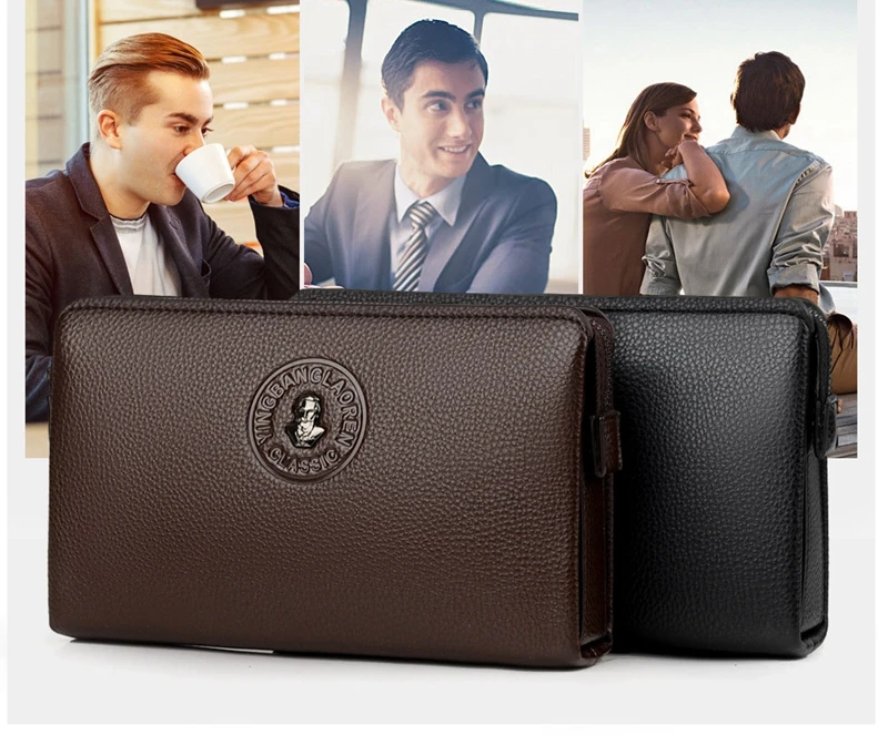 Yingbanglareen — sac à main anti-vol pour hommes, nouvelle collection, sac d'affaires décontracté, pochette, grande capacité