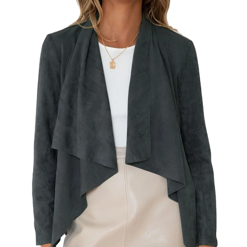 2021 autumn winter new temperamental lapel pure color imitation suede leisure small coat women, Picture showns
2021 autumn winter new temperamental lapel pure color imitation suede leisure small coat women, Picture showns