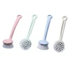 Wheat Straw Plastic Kitchen Pot Washing Cleaning Brush With Long Handle