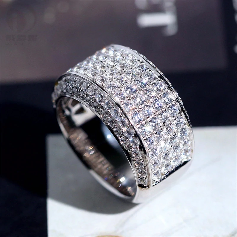 CAOSHI Luxury Silver Plated Wedding Engagement Bands Full CZ Crystal Finger Rings Cubic Zirconia Luxury Ring Band for Men Women
CAOSHI Luxury Silver Plated Wedding Engagement Bands Full CZ Crystal Finger Rings Cubic Zirconia Luxury Ring Band for Men Women