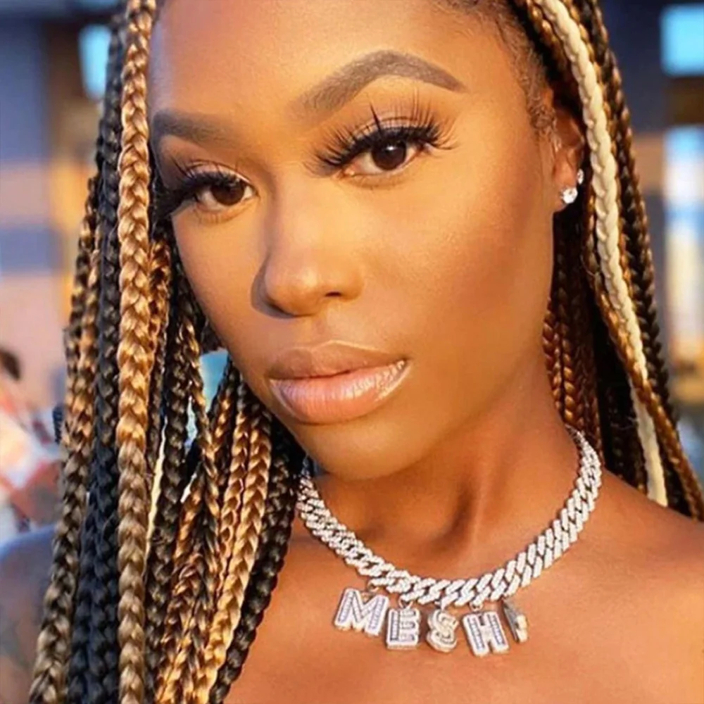 Hip Hop Women's Jewelry Gold Silver Pink Letter Pendent CZ Diamond Necklace Choker Miami Cuban Link Chains Men
Hip Hop Women's Jewelry Gold Silver Pink Letter Pendent CZ Diamond Necklace Choker Miami Cuban Link Chains Men
