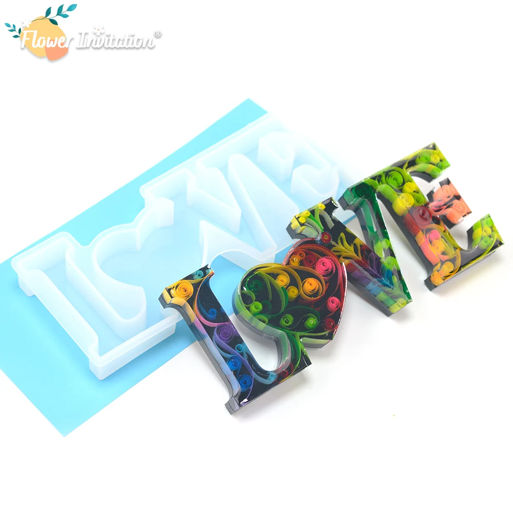 DIY LOVE Letters Resin Silicone Mold Table Decoration Epoxy Casting Mould for Jewelry Craft Making
DIY LOVE Letters Resin Silicone Mold Table Decoration Epoxy Casting Mould for Jewelry Craft Making