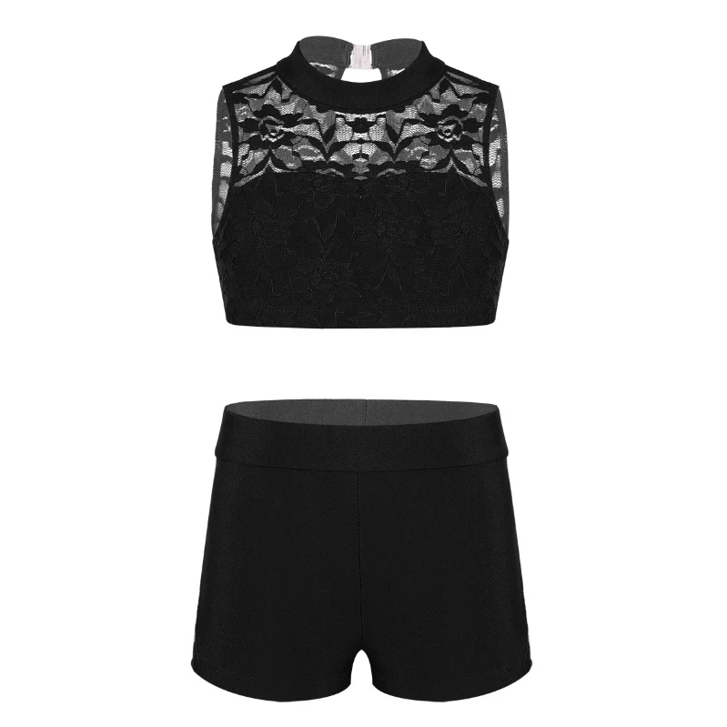 iEFiEL 2PCS Kids Girls Sleeveless Floral Lace Crop Top with Bottoms Sports Dance Outfits Gymnastic Stage Dance Wear
iEFiEL 2PCS Kids Girls Sleeveless Floral Lace Crop Top with Bottoms Sports Dance Outfits Gymnastic Stage Dance Wear