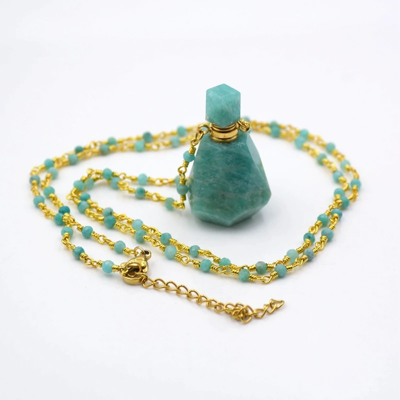 Natural gemstone Essential Oil Bottle Perfume Bottle Necklace Crystal Rosary Chain Chakra Healing Jewelry for Gift, Multi
Natural gemstone Essential Oil Bottle Perfume Bottle Necklace Crystal Rosary Chain Chakra Healing Jewelry for Gift, Multi