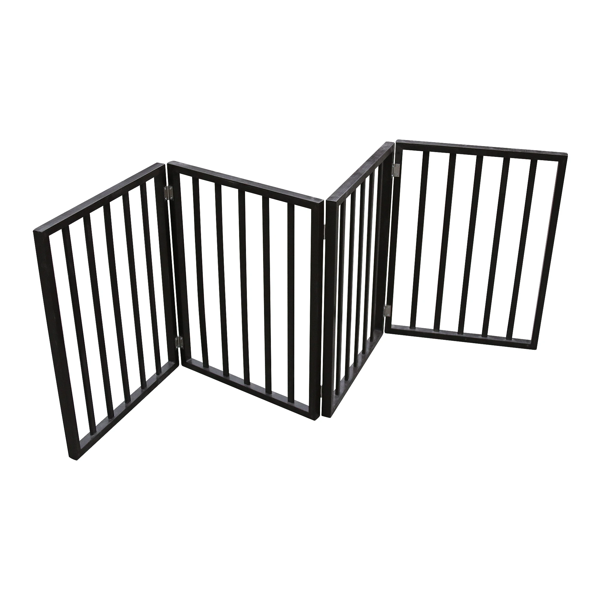 

Free Shipping Drop Shipping Spot Outdoor Folding Retractable Expandable Barrier Z Shape Freestanding Pet Fence Dog Gate, Dark brown