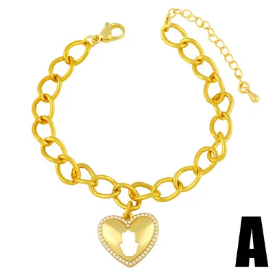 Bohemian Hollow Heart Round Zircon Charm Bracelet European Gold Plated Cubic Zirconia Cuban Chain Bracelets For Women
Bohemian Hollow Heart Round Zircon Charm Bracelet European Gold Plated Cubic Zirconia Cuban Chain Bracelets For Women