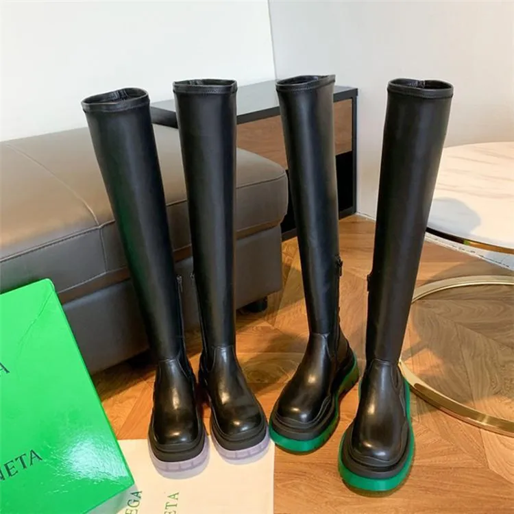 Fashion Solid Round Toe Side Zipper Non Drop Elastic Genuine Leather Boots Women Over The Knee Boots, Customized color
Fashion Solid Round Toe Side Zipper Non Drop Elastic Genuine Leather Boots Women Over The Knee Boots, Customized color