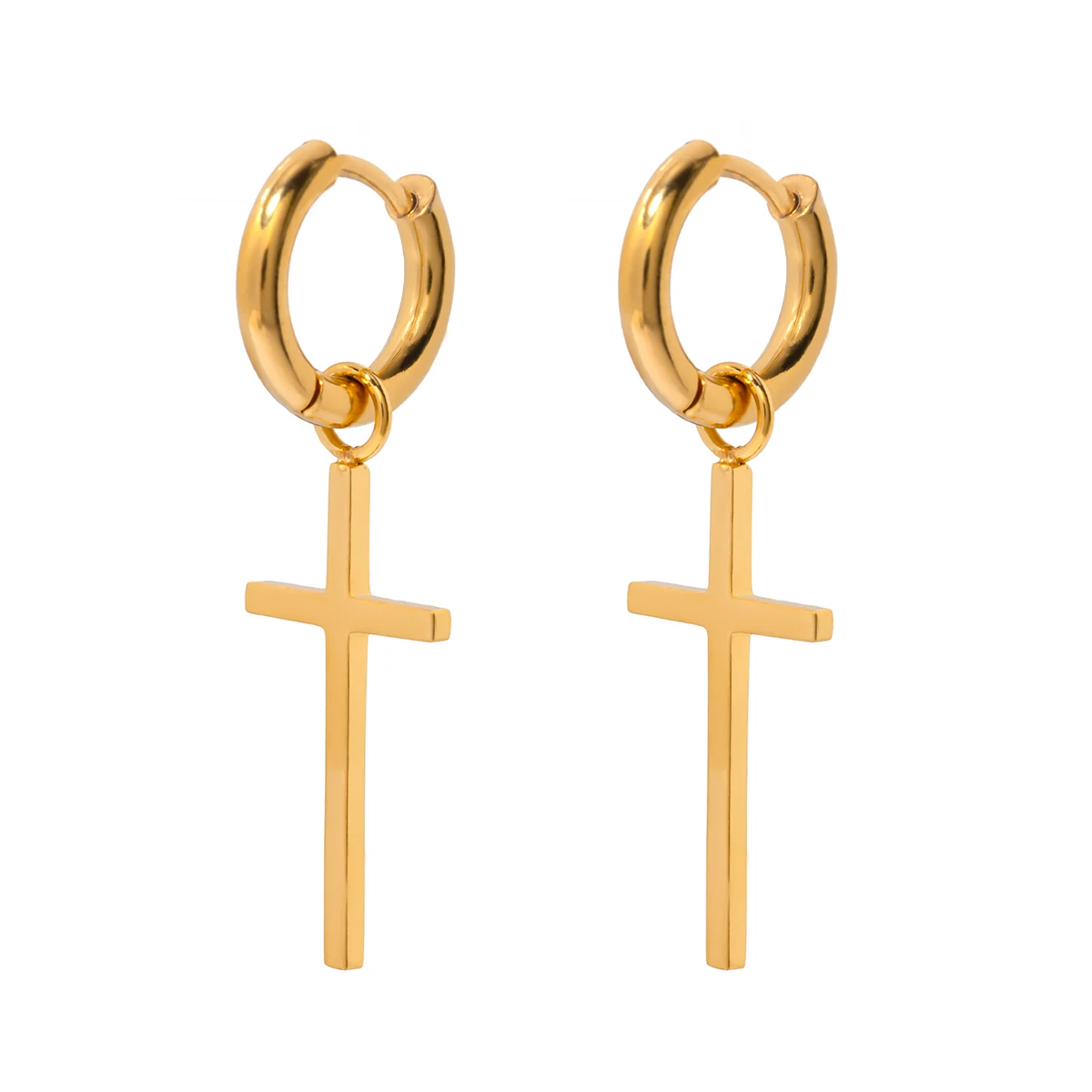 J&D Waterproof Stainless Steel Minimalist Jewelry 18k Gold Plated Hoop Cross Pendant Earrings for Women
J&D Waterproof Stainless Steel Minimalist Jewelry 18k Gold Plated Hoop Cross Pendant Earrings for Women