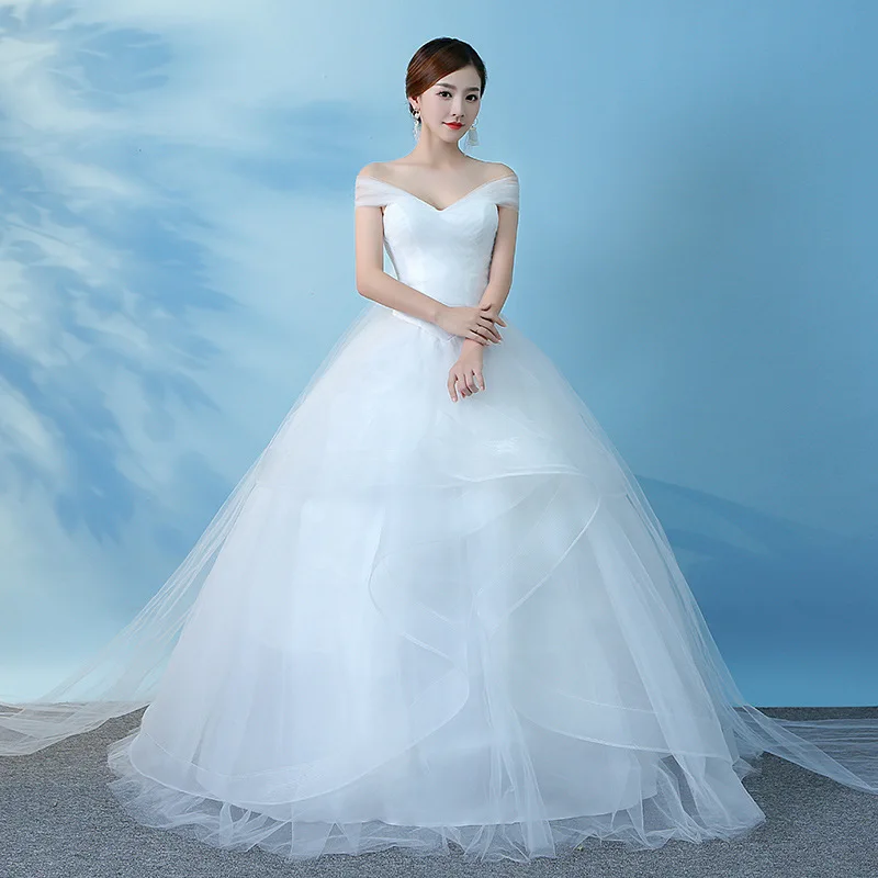 S0273A 2021 new fashion high quality style deep V neck light women's wedding dress, White
S0273A 2021 new fashion high quality style deep V neck light women's wedding dress, White