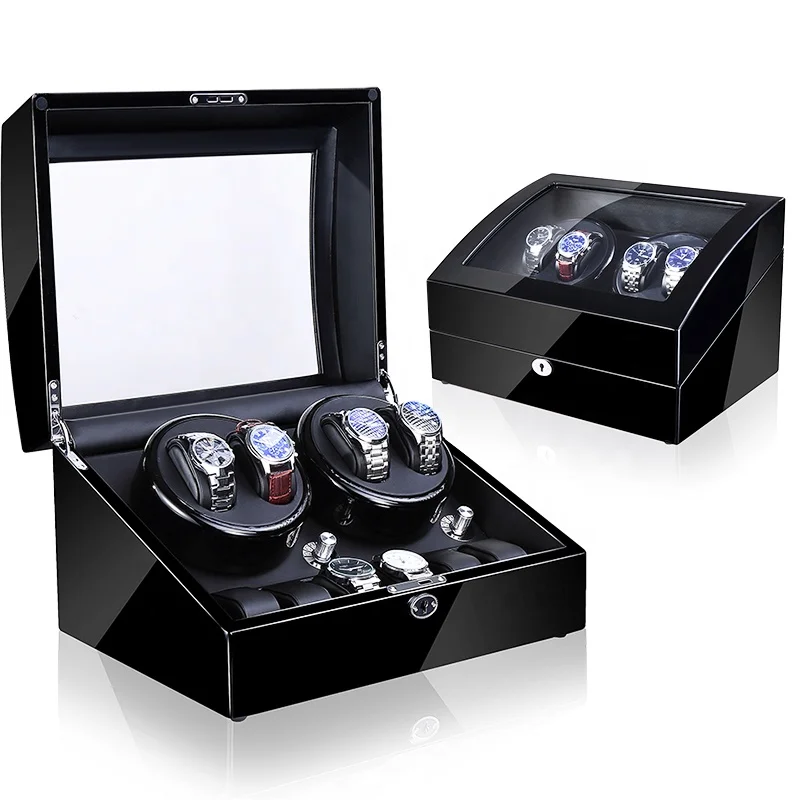 Time partner automatic rotatable wood watch winder display box with LED light, Customized
Time partner automatic rotatable wood watch winder display box with LED light, Customized