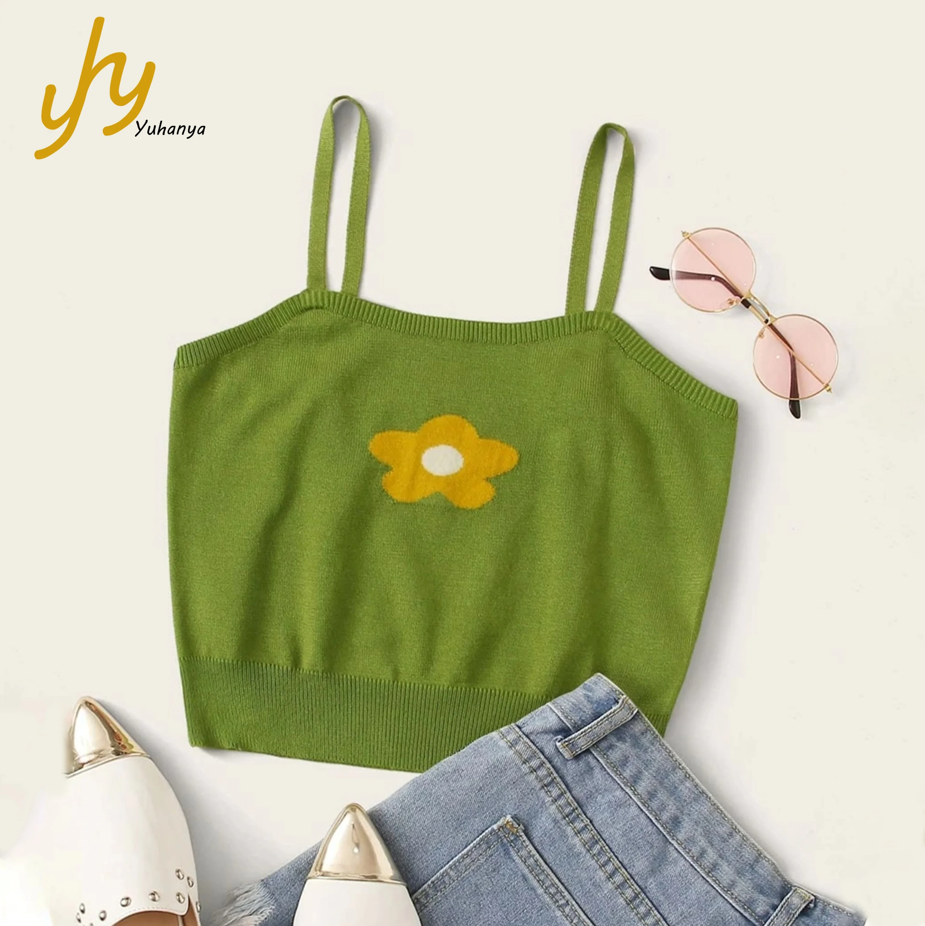 Shein Casual Flower Graphic Cropped Sexy Sweater Sleeveless Sweater Vest Cami Top, Green
Shein Casual Flower Graphic Cropped Sexy Sweater Sleeveless Sweater Vest Cami Top, Green