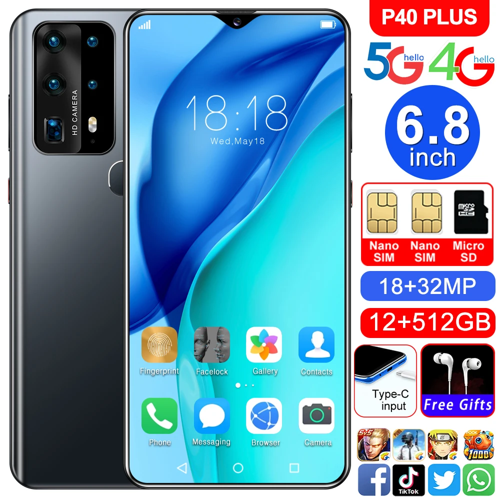 Hot Selling P40 Plus Gaming 6.9-inch OLED Screen smart phone 4800mAh battery capacity 12G+512G 10 Core Mobile Phone 
Hot Selling P40 Plus Gaming 6.9-inch OLED Screen smart phone 4800mAh battery capacity 12G+512G 10 Core Mobile Phone