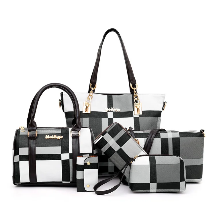 New fashion luxury women purses and handbags 6 pcs set plaid colors ladies travel shopping crossbody bag handbags, Brown, black, blue, green, red
New fashion luxury women purses and handbags 6 pcs set plaid colors ladies travel shopping crossbody bag handbags, Brown, black, blue, green, red