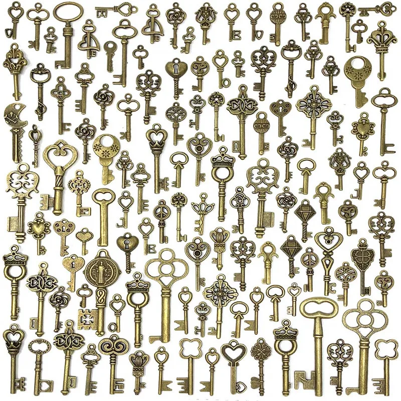 125 PCS Mixed Antique Style Bronze Brass Key Set Pendant DIY Jewelry Making Vintage Skeleton Key Set Charms
125 PCS Mixed Antique Style Bronze Brass Key Set Pendant DIY Jewelry Making Vintage Skeleton Key Set Charms