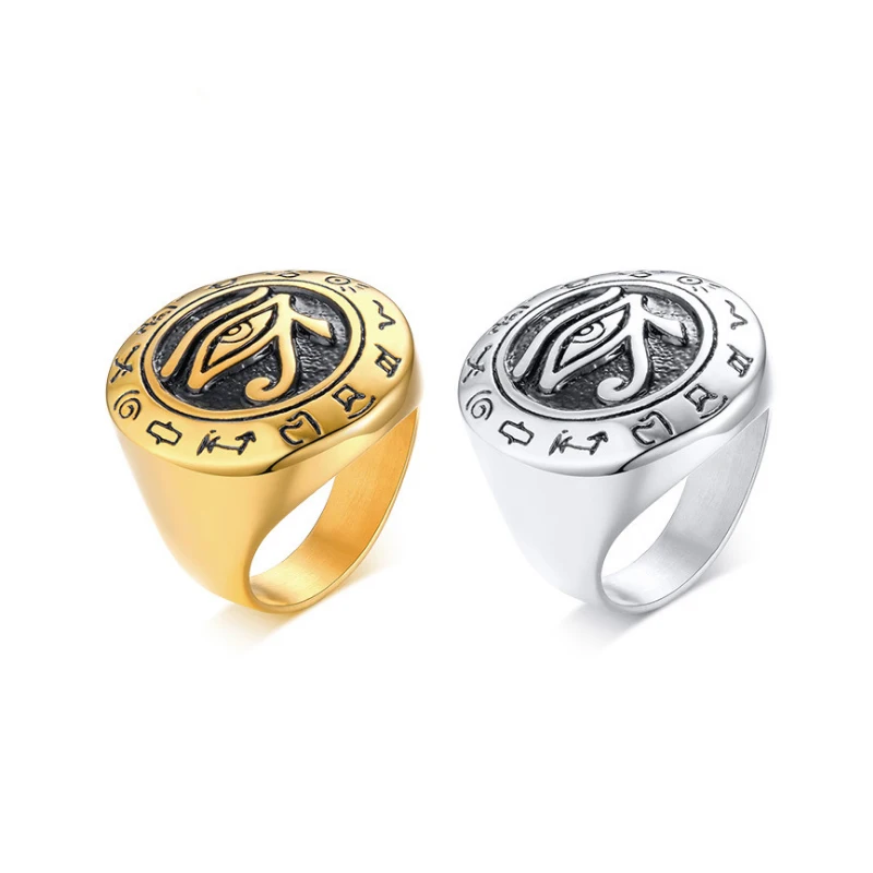 Fashion Jewelry Gift Silver & Gold Color Egyptian Eye of Horus Talisman Rings 316L Stainless Steel Egyptian Ring For Men, Gold;silver
Fashion Jewelry Gift Silver & Gold Color Egyptian Eye of Horus Talisman Rings 316L Stainless Steel Egyptian Ring For Men, Gold;silver
