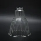 Mini transparent stripe art glass shade without cover replacement glass lampshade