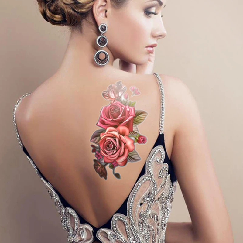 Beauty 1 Pcs Make Up Temporary Tattoos Stickers Rose Flowers Arm Shoulder Tattoo Waterproof Women Big Flash Tattoo on Body
Beauty 1 Pcs Make Up Temporary Tattoos Stickers Rose Flowers Arm Shoulder Tattoo Waterproof Women Big Flash Tattoo on Body