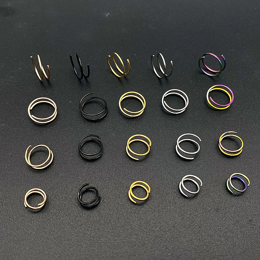 New stainless steel double spiral spring nose ring personality trend earrings body jewelry
New stainless steel double spiral spring nose ring personality trend earrings body jewelry
