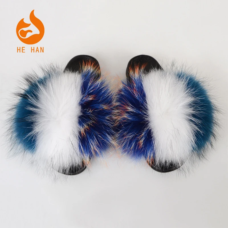 custom made logo lady slippers more fluffy real raccoon fox fur slides slippers for women
custom made logo lady slippers more fluffy real raccoon fox fur slides slippers for women