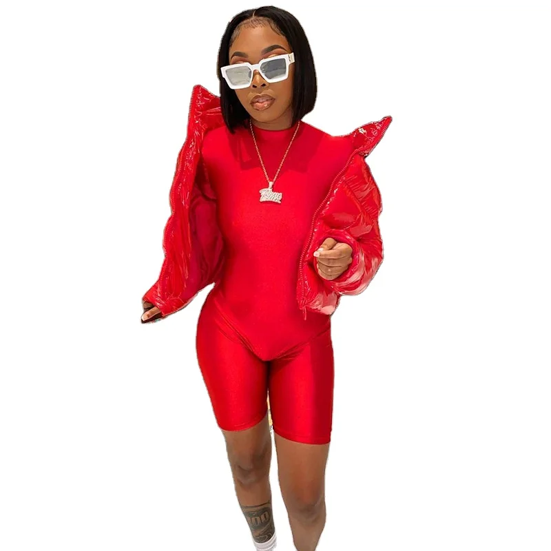 Spring New Solid Color Half-high Collar Back Zipper Long-sleeved One-piece Shorts New Arrivals Women Clothes Pencil Pants Skinny, As picture
Spring New Solid Color Half-high Collar Back Zipper Long-sleeved One-piece Shorts New Arrivals Women Clothes Pencil Pants Skinny, As picture