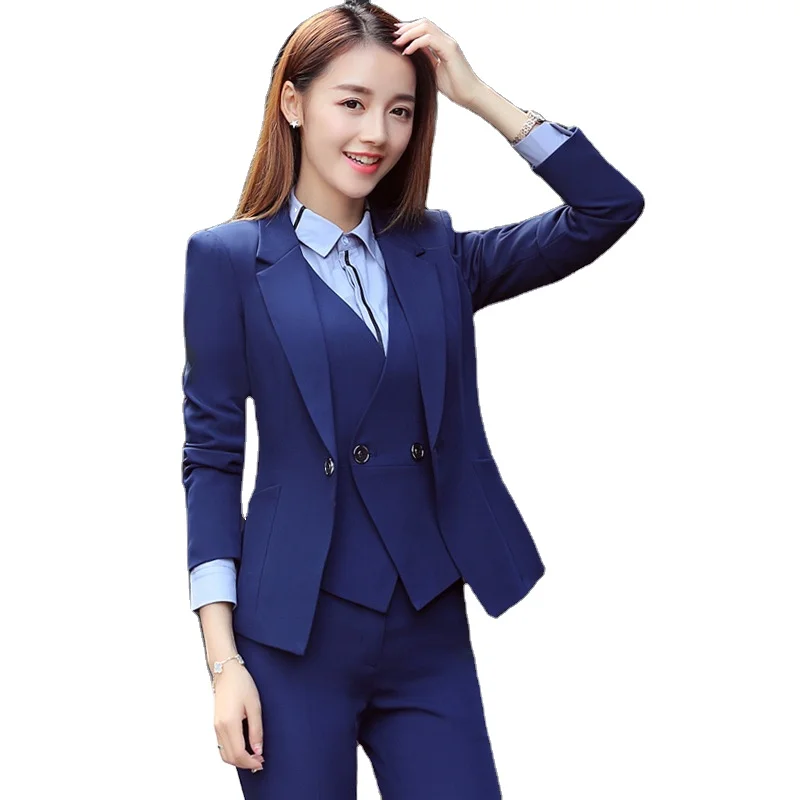 Quality Office Ladies Work Wear Women Formal Suits Female Blazer Jacket Vest Trousers 3 Pieces Suit Set Pant Suit Women, Customized color
Quality Office Ladies Work Wear Women Formal Suits Female Blazer Jacket Vest Trousers 3 Pieces Suit Set Pant Suit Women, Customized color