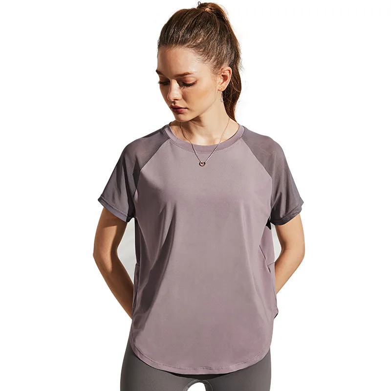 Mesh Patchwork Yoga Shirts Back Open Fitness Sports Shirts Loose Workout Shirts, As picture or customized colors
Mesh Patchwork Yoga Shirts Back Open Fitness Sports Shirts Loose Workout Shirts, As picture or customized colors