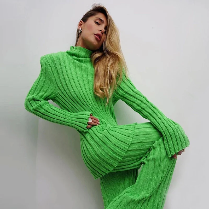 Fall 2021 Women Clothes New Rib Knitted Sweater Outfits Long Sleeve Shoulder Pads 2 Piece Set Women Loose Tracksuit Lounge Wear
Fall 2021 Women Clothes New Rib Knitted Sweater Outfits Long Sleeve Shoulder Pads 2 Piece Set Women Loose Tracksuit Lounge Wear