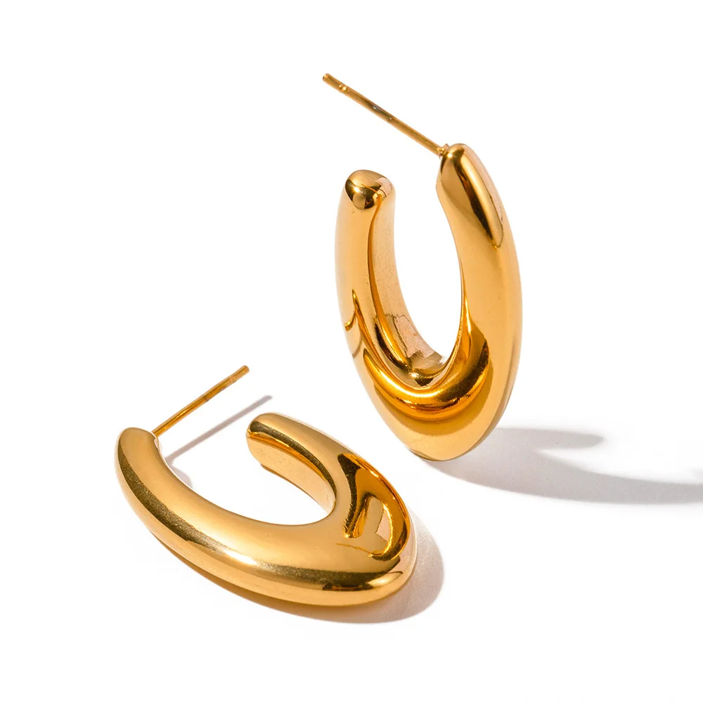 2023 Fashion Jewelry Stainless Steel Oval Hoop Earrings18k Gold Plated Hoop Dangle Wedding Earrings For Women
2023 Fashion Jewelry Stainless Steel Oval Hoop Earrings18k Gold Plated Hoop Dangle Wedding Earrings For Women