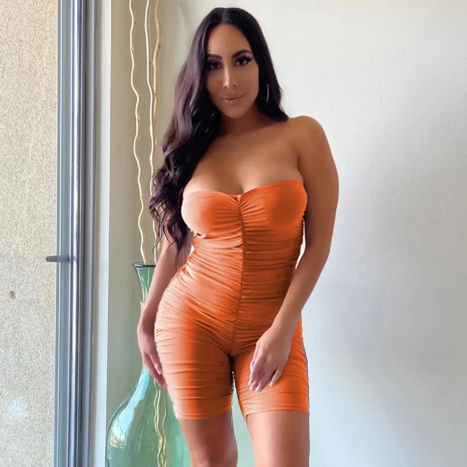 Sexy Summer Women Club Rompers Drape Strapless Solid Color Sleeveless Skinny Ladies Jumpsuit Backless Womens Ruched Romper, Black,orange,light gray
Sexy Summer Women Club Rompers Drape Strapless Solid Color Sleeveless Skinny Ladies Jumpsuit Backless Womens Ruched Romper, Black,orange,light gray