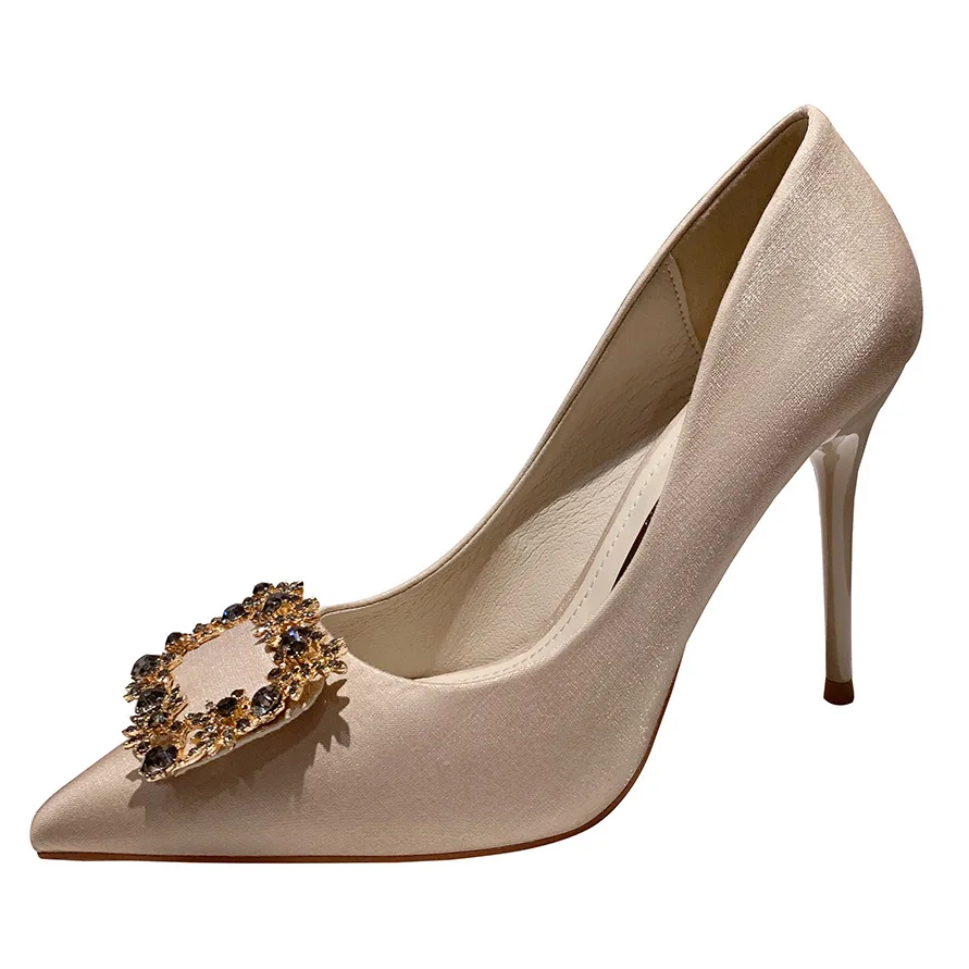 Custom Logo Super Heel 10.5 CM Women's Job Shoes Solid Color Square Buckle Bling Rhinestone Pointed Toe Stiletto Ladies Pumps
Custom Logo Super Heel 10.5 CM Women's Job Shoes Solid Color Square Buckle Bling Rhinestone Pointed Toe Stiletto Ladies Pumps