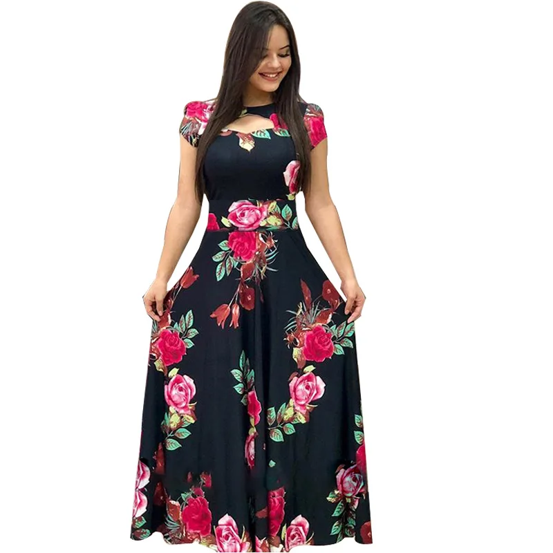 High quality 2021 women's European and American fashion swing skirt digital sexy print short sleeve long dress, 11colors
High quality 2021 women's European and American fashion swing skirt digital sexy print short sleeve long dress, 11colors