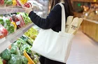 Large Capacity Simply Eco Friendly Canvas Tote Bag Reusable 100% Cotton Shopping Bag